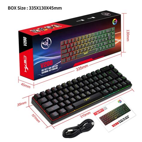 Teclado Port Til Do Jogo Do RGB V200 Retroiluminado Colorido 68 Chaves