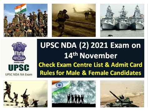 Upsc Nda Exam On Th Nov For Male Female Candidates Check