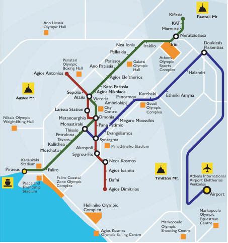 Athens Greece train rail maps