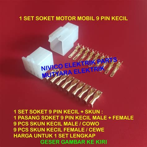 Jual Socket Pin Kecil Skun Konektor Kabel Motor Soket Motor