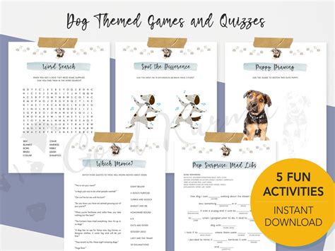 Dog Birthday Party Games, Printable Games for Children, Word Search Puzzle, Mad Libs for Kids ...