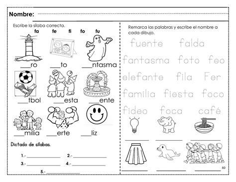 Lecto Escritura Dictado De S Labas Remarca Las Palabras