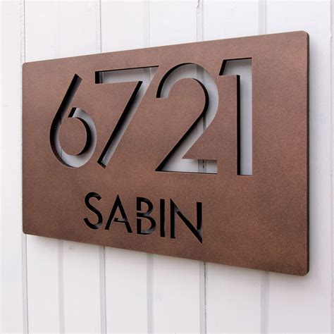 Custom Modern Deluxe Floating Address Sign In Powder Coated Aluminum