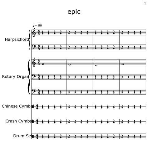 Epic Sheet Music For Harpsichord Rotary Organ Drum Set