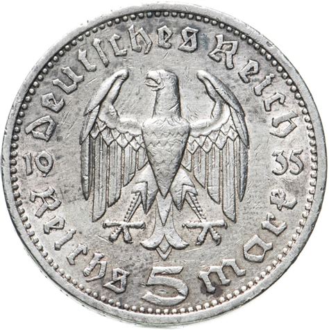 Монета Германия (Третий Рейх) 5 рейхсмарок 1935, Двор А (Берлин), Орел ...