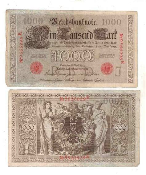 Germany Mark Big Size Bank Note Red Seal Bidcurios