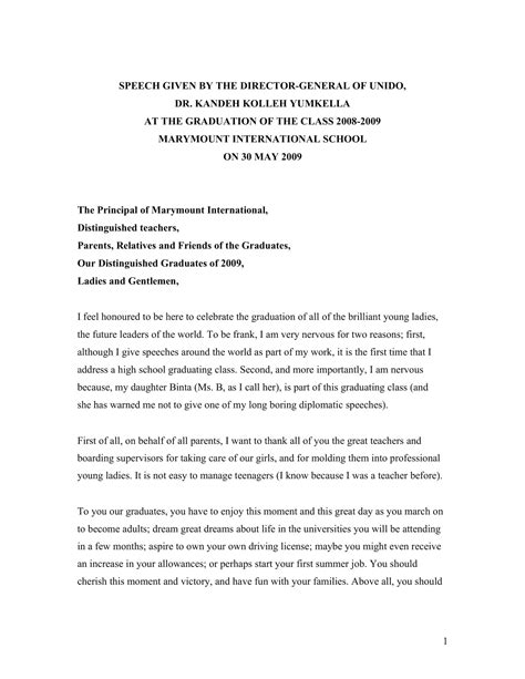 Free Printable Graduation Speech Templates [PDF] For Students