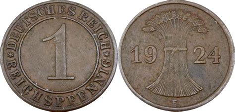 Deutschland Weimarer Republik 1 Reichsmark 1924 E Sehr Selten Ein