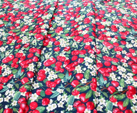 Timeless Treasures Cherry Pie Cherry Cd1544 Packed Cherries And Flowers