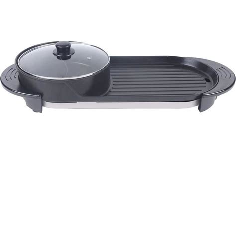 Hot Pot Bbq 2 En 1 Grill Électrique Portatif Gril Électrique Intérieur Hot Pot Griller Un