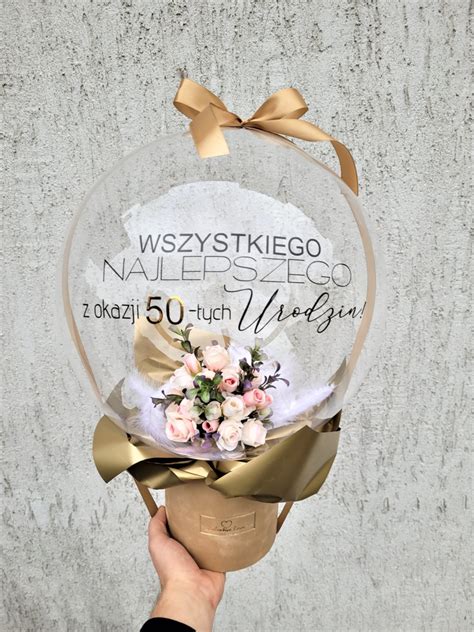 Flowerbubble Personalizowany Balon Z Kwiatami W Rodku Prezent Na