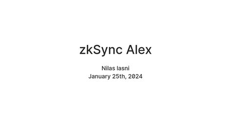 ZkSync Alex Teletype