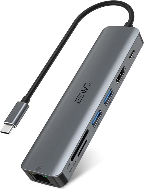 Usb C Hub Jeswo In Usb C Adapter Mit K Hz Hdmi Gigabit