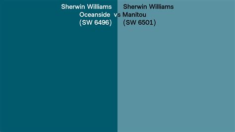 Sherwin Williams Oceanside Vs Manitou Side By Side Comparison