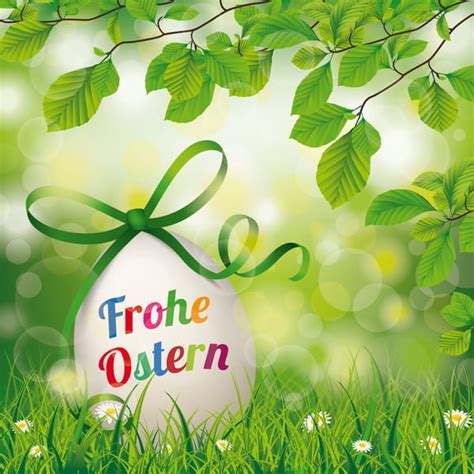 Frohe Ostern Easter Egg Beech Twigs Flowers Vector Eps Uidownload