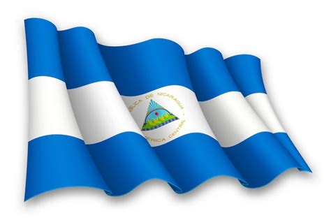 Premium Vector Realistic Waving Flag Of Nicaragua