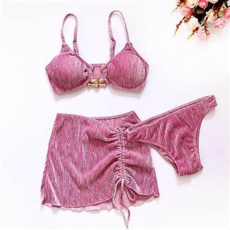 Bikini mảnh tăm nhung Tuvada đồ bơi nữ sexy áo tắm đi biển gợi cảm cao cấp BTH Shopee