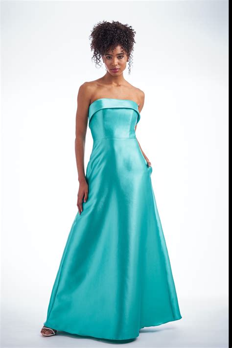 P Mikado Strapless Dress With Fold Over Cuff And A Line Skirt