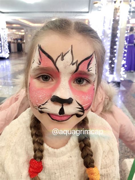 Аквагрим розовая кошечка Face-art cat | Кошечка, Кошки, Студия