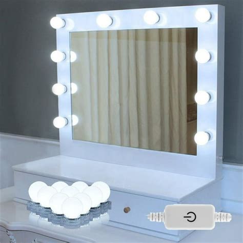 Dilwe Hollywood Style Led Vanity Mirror Lights Lamp Kit With Dimmable