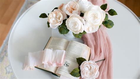 English Garden Rose Paper Flower Course Pink And Posey