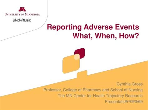 Ppt Reporting Adverse Events What When How Powerpoint Presentation