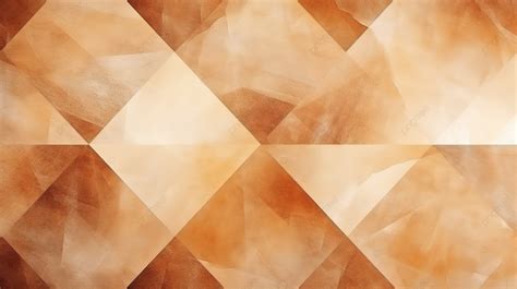 Seamless Pattern Of Brown Watercolor Texture With Curved Cross And Diamond Geometry Background