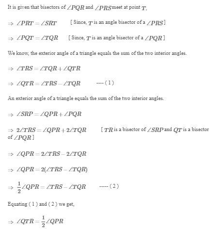 In Fig The Side Qr Of Delta Mathrm Pqr Is Produced To A