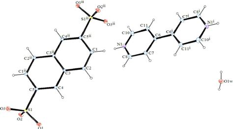 A view of the molecular structure of the title hydrated molecular salt ...