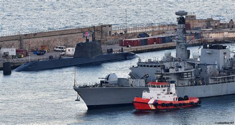 HMS Argyll passing HMS Ambush as she arrives in Gibraltar on 9 March ...