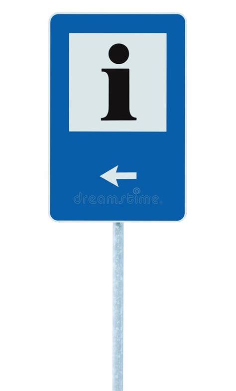 Info Sign in Blue, Black I Letter Icon, White Frame, Left Hand Pointing ...