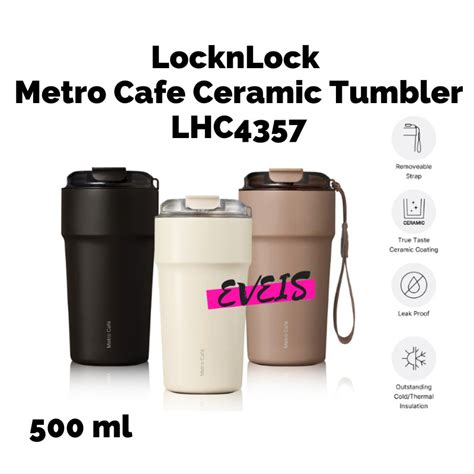 TERMOS Locknlock Metro Cafe Ceramic Coating Tumbler Ml LHC Hot And Cold Drinking