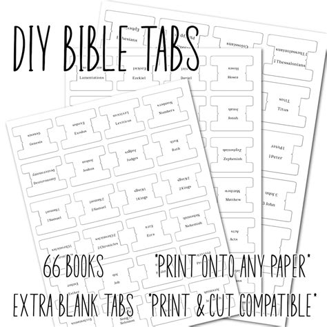 Blank Diy Bible Tabs Printable Blank Bible Tabs Double Sided Bible Tabs Printable Bible Tabs Etsy