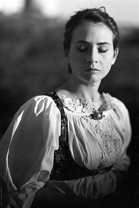 "Portrait Of A Old Fashioned Lady Wearing A Traditional Sardinian ...