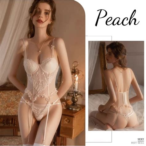 See Through Garter Belt Sexy Lingerie Set Sexy Sleepwear Baju Tidur Seksi Ms Colour