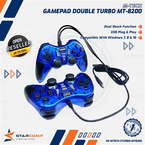 Jual Gamepad Double Turbo M Tech Mt Joystick Stik Pc Laptop Mtech