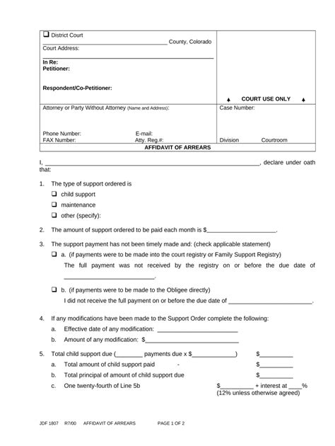 Colorado Affidavit Document Doc Template PdfFiller