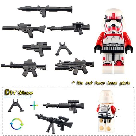 Red Storm Trooper Lego Star Wars Minifigure Block Toys