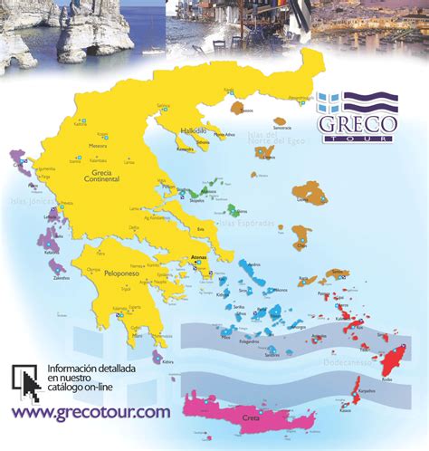 Mapa Islas Griegas Grecia Grecotour