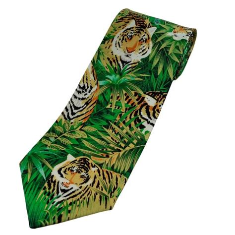 Tiger In Jungle Silk Men S Novelty Tie From Ties Planet UK