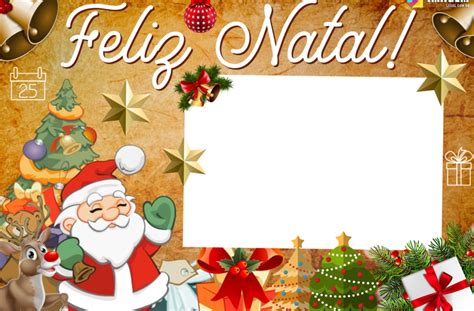 Feliz Natal Papai Noel E Rena Moldura Png Imagem Legal