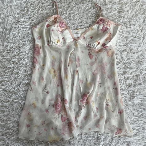 Vintage Floral Lingerie Slip Is A Short Dress Or A Depop