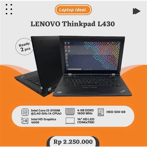 Jual Lenovo Thinkpad L I Gen Ram Gb Hdd Gb Muluss Shopee