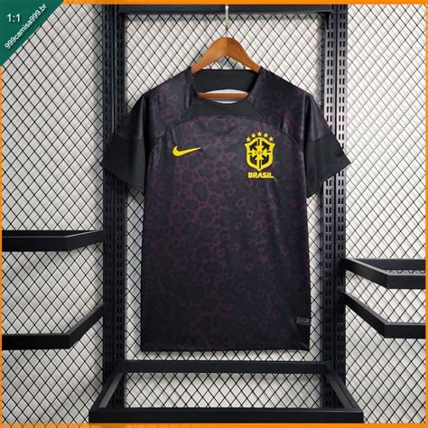 Camisa Da Equipe Masculina Brasil 2023 Football Black Baxi 2023