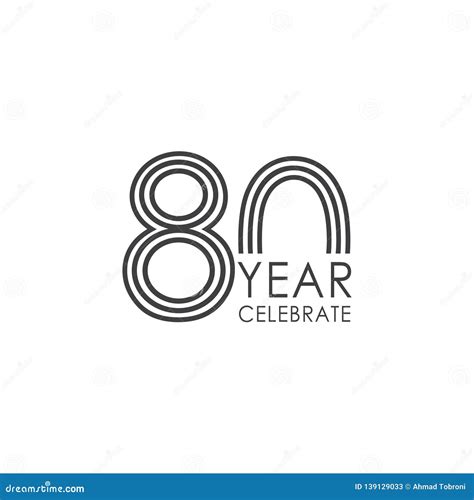 80 Year Anniversary Vector Template Design Illustration Stock Vector