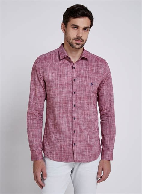 Camisa Slim Lisa Slub Dudalina Masculina Camisa Slim Lisa