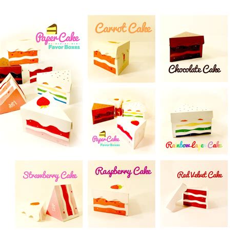 Printable Cake T Box Diy Instant Download Paper Craft Etsy