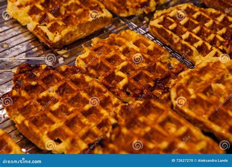 The Legendary Belgian Gaufres De Lieges Stock Photo Image Of Cafe