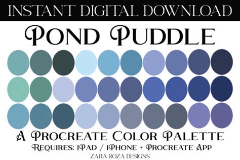 Pond Puddle Procreate Color Palettes Graphic By Zararozadesigns