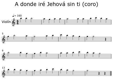 A Donde Ir Jehov Sin Ti Coro Sheet Music For Violin